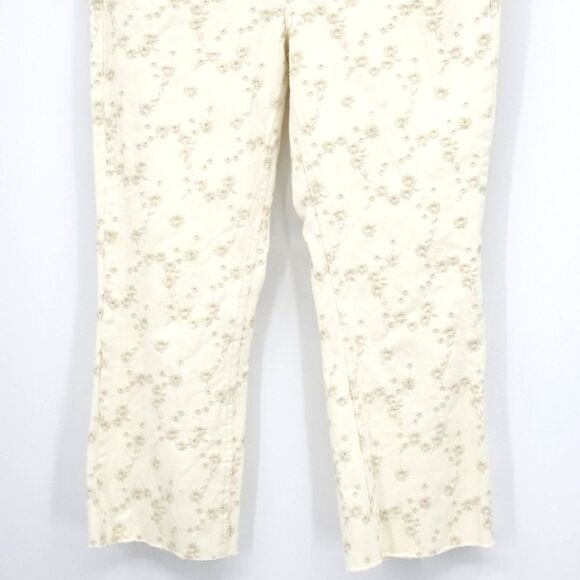 J Crew Billie Demi-Boot Crop Eyelet Off White High Waist Denim Jeans Womens 29 - Picture 3 of 12